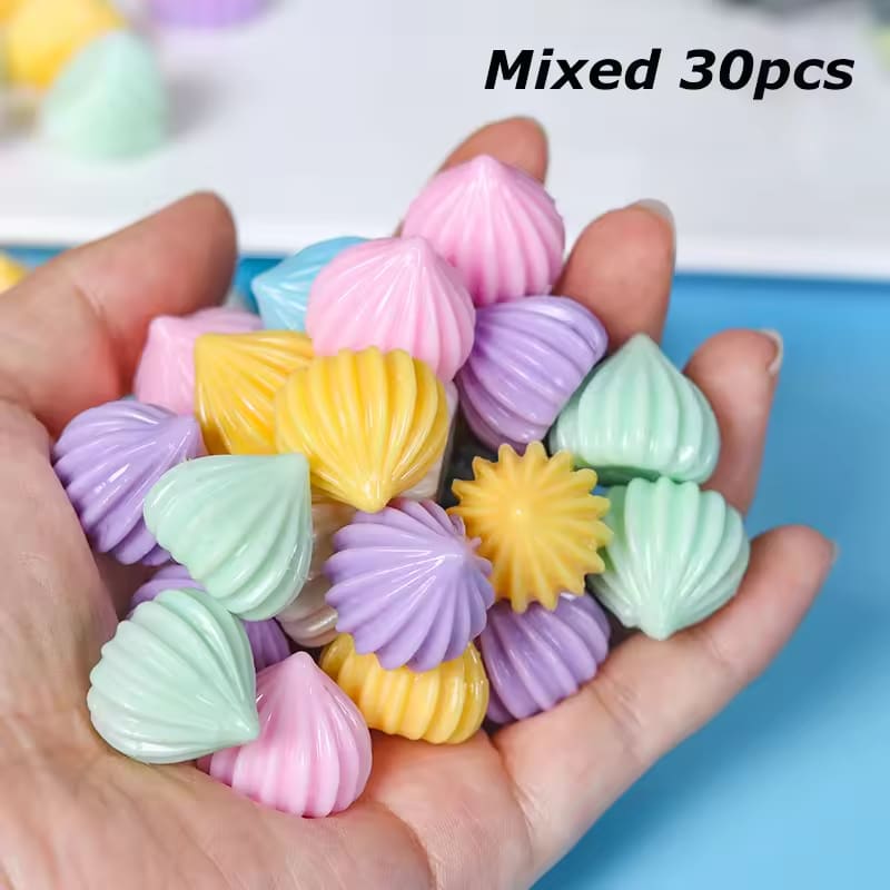30Pcs Simulation Mini Mixed Meringue Sugar Fake Candy Model Artificial Cream Photography Props DIY Party Fake Dessert Ornaments